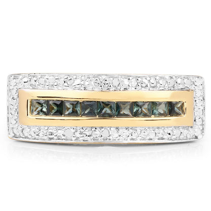 1.08 Carat Genuine Green Sapphire .925 Sterling Silver Ring by Bids.com