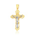 14k Two Tone Gold Cross Pendant  DestGlow