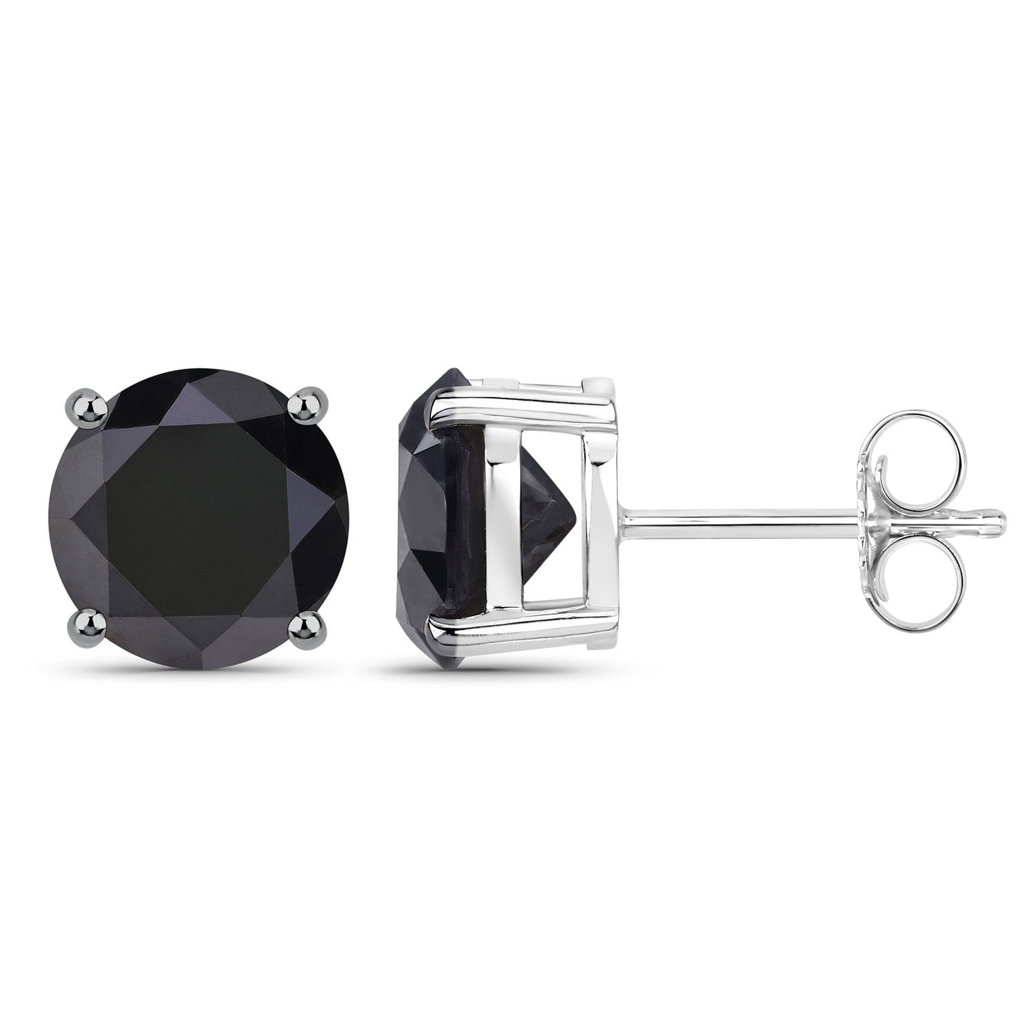 3.48 Carat Genuine Black Diamond 14K White Gold Earrings by Bids.com
