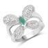 0.21 Carat Genuine Emerald .925 Sterling Silver Ring  DestGlow