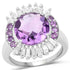 5.20 Carat Genuine Amethyst and White Topaz .925 Sterling Silver Ring by Bids.com