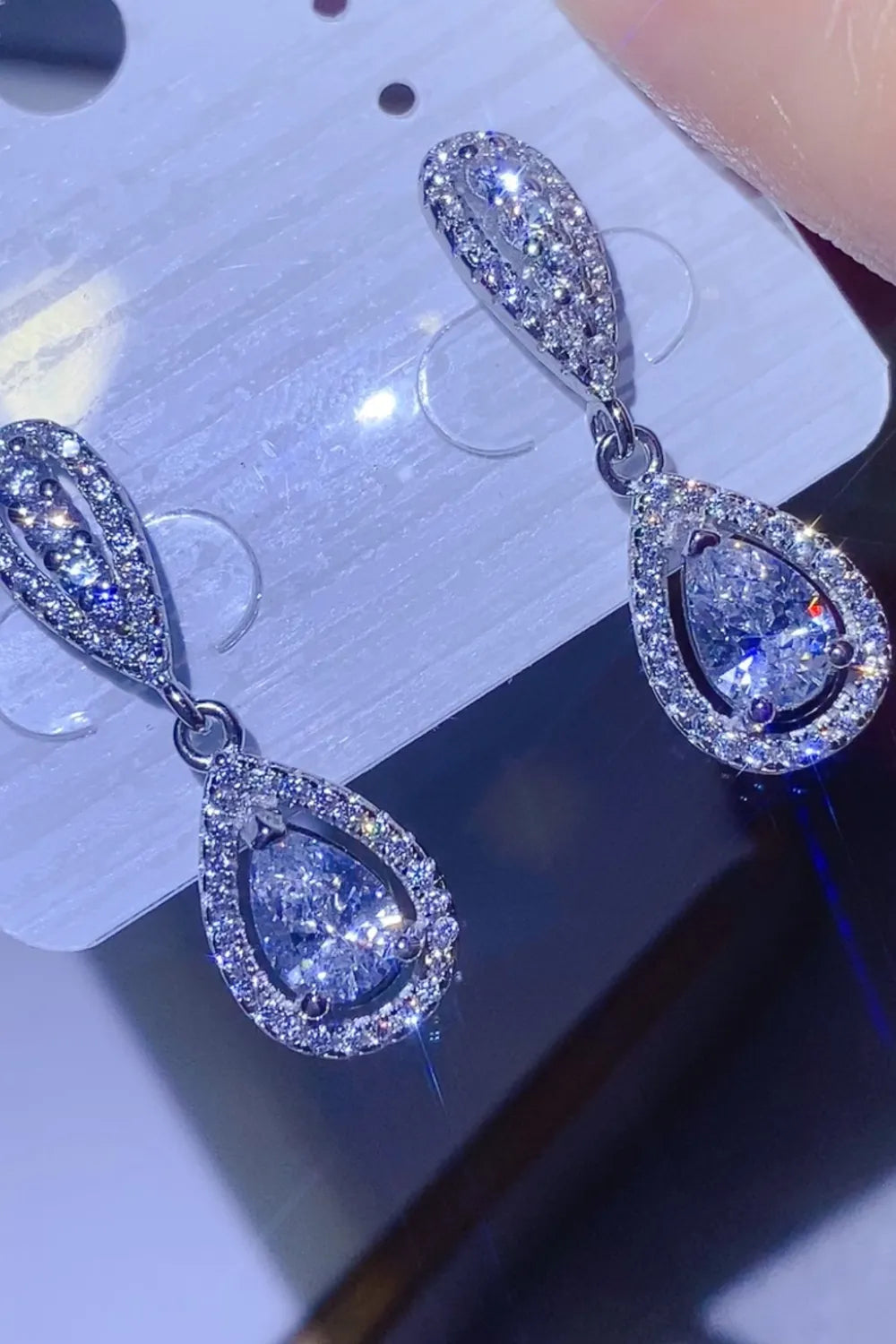 2 Carat Sparkala™ 925 Sterling Silver Teardrop Earrings by Sparkala