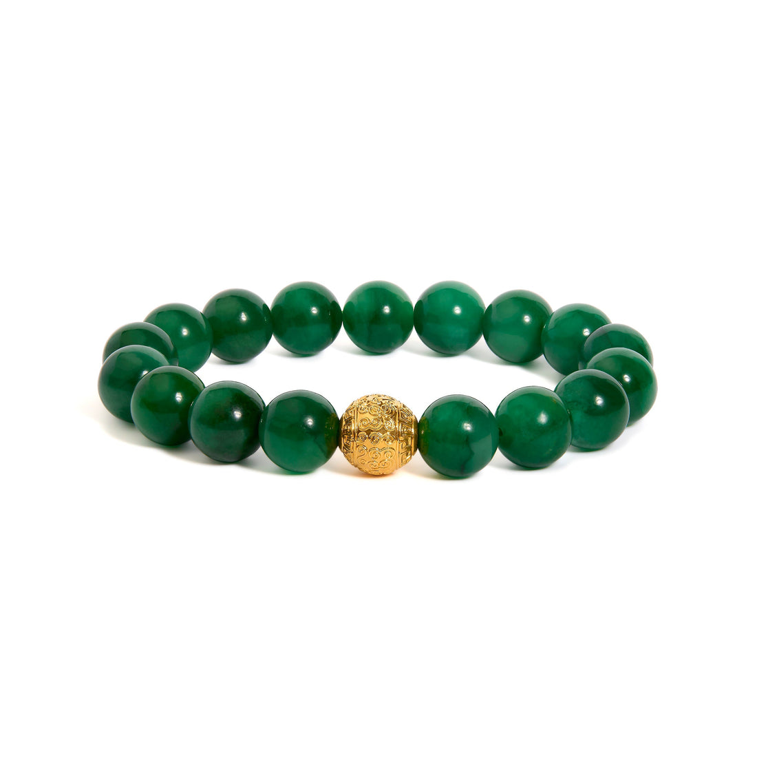 18K Yellow Gold Aventurine Beaded Charm Bracelet  DestGlow