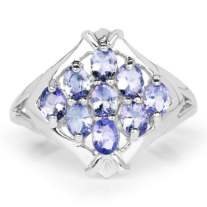 1.53 Carat Genuine Tanzanite .925 Sterling Silver Ring by Bids.com