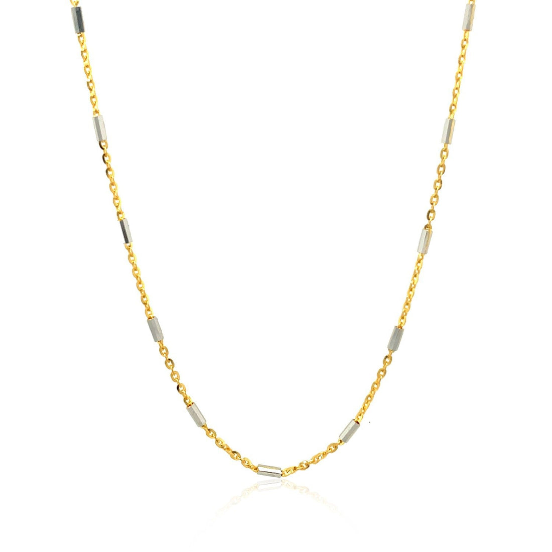 Bar Links Pendant Chain in 14k Two Tone Gold (1.4mm) by Bids.com