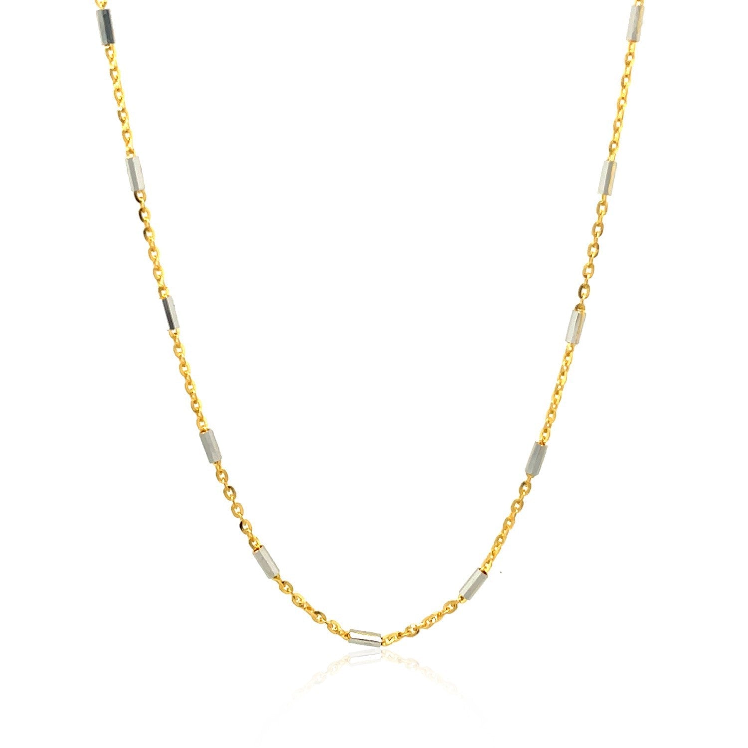 Bar Links Pendant Chain in 14k Two Tone Gold (1.4mm) by Bids.com