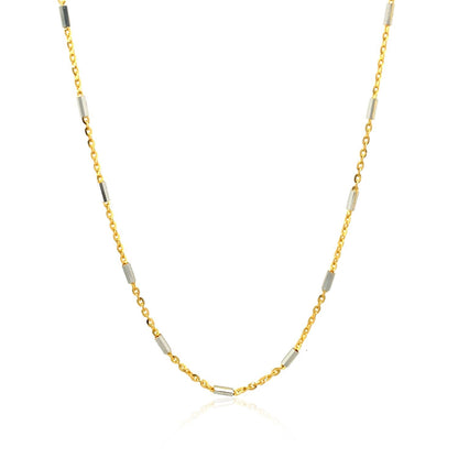 Bar Links Pendant Chain in 14k Two Tone Gold (1.4mm) by Bids.com