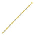 14k Two-Tone Gold Interlaced Smooth and Textured Link Bracelet  DestGlow