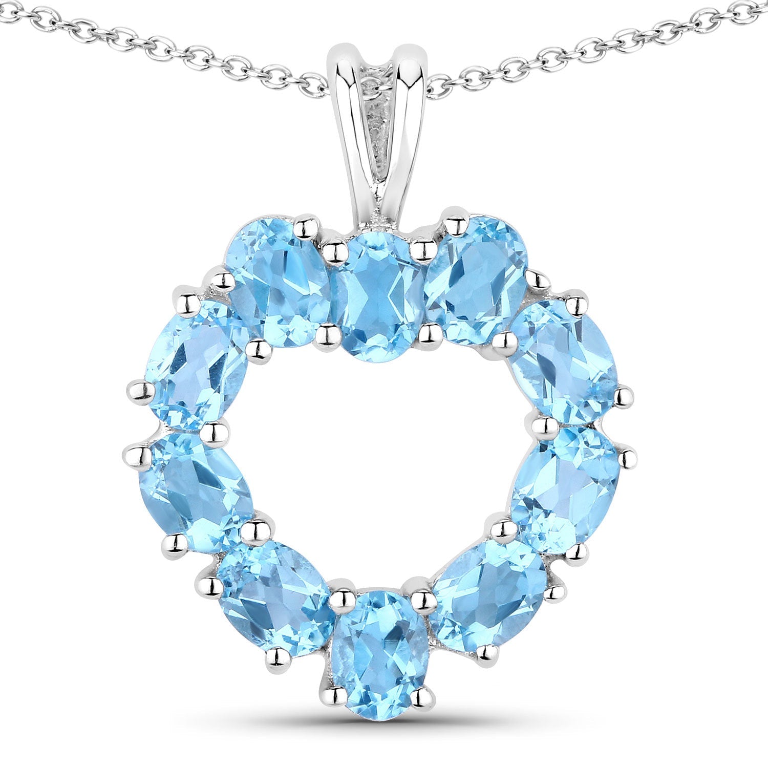 1.90 Carat Genuine Swiss Blue Topaz .925 Sterling Silver Pendant by Bids.com