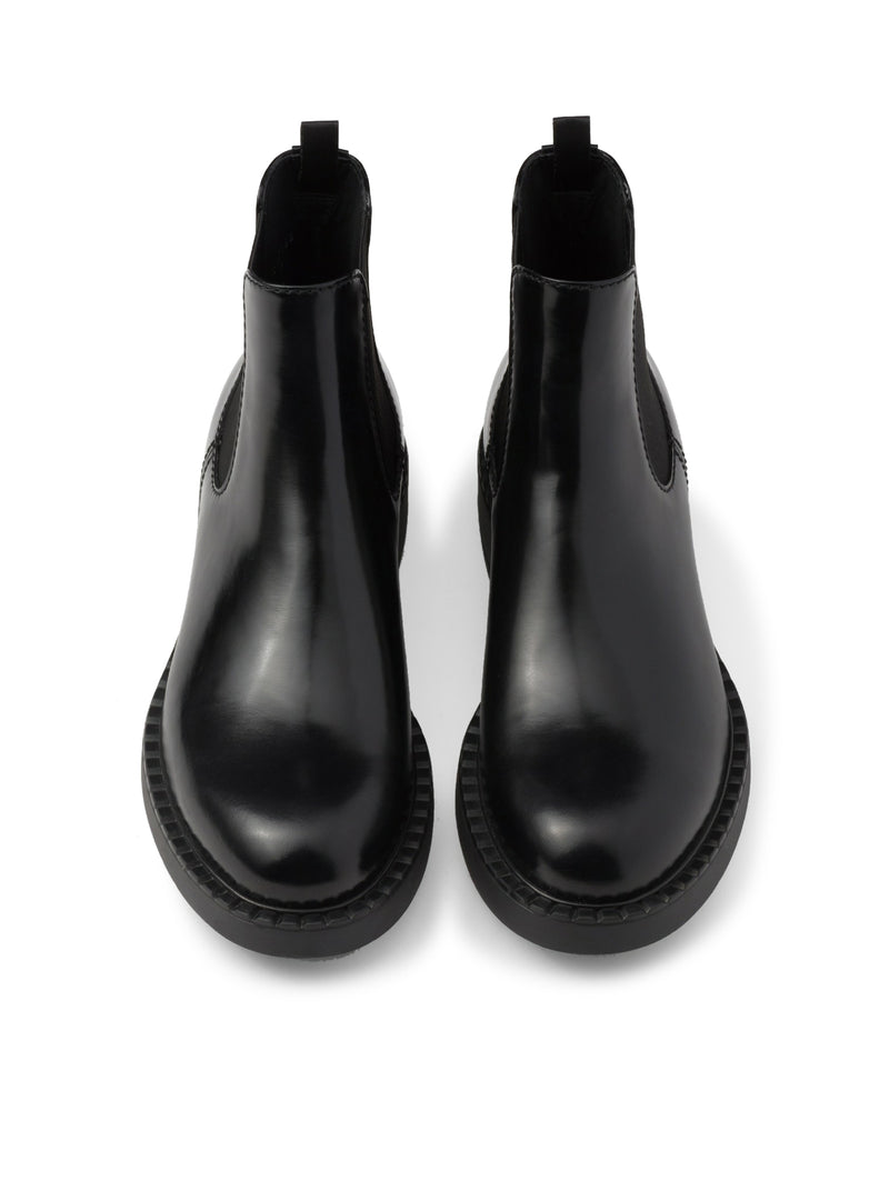 Prada Men Brushed Leather Chelsea Boots by Luosophy