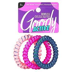 Goody Sports Galaxy Hair Coils - 3 Count, Assorted - Dentless Jelly Bands Ponytailers For Women, Teens &amp; Girls To Style &amp; Keep Your Hair Secured - Pain-Free Hair Accessories For All Hair Types by Pasteur Pharmacy