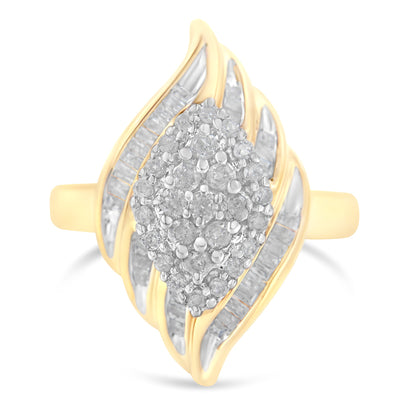 10K Yellow Gold Diamond Cocktail Ring (3/4 Cttw, I-J Color, I2-I3 Clarity) - Size 8 by Bids.com