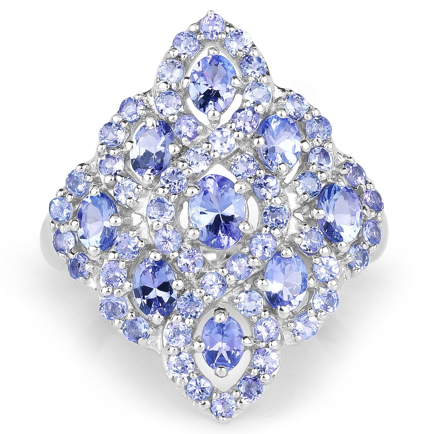 3.31 Carat Genuine Tanzanite .925 Sterling Silver Ring by Bids.com