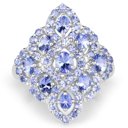 3.31 Carat Genuine Tanzanite .925 Sterling Silver Ring by Bids.com