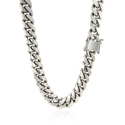 Sterling Silver Rhodium Plated Miami Cuban Chain 9.8mm by Bids.com
