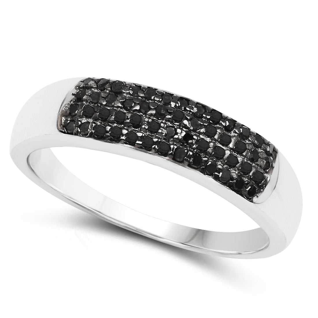 0.22 Carat Genuine Black Diamond .925 Sterling Silver Ring by Bids.com