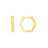 14k Yellow Gold Hexagon Huggie Hoops Earrings  DestGlow