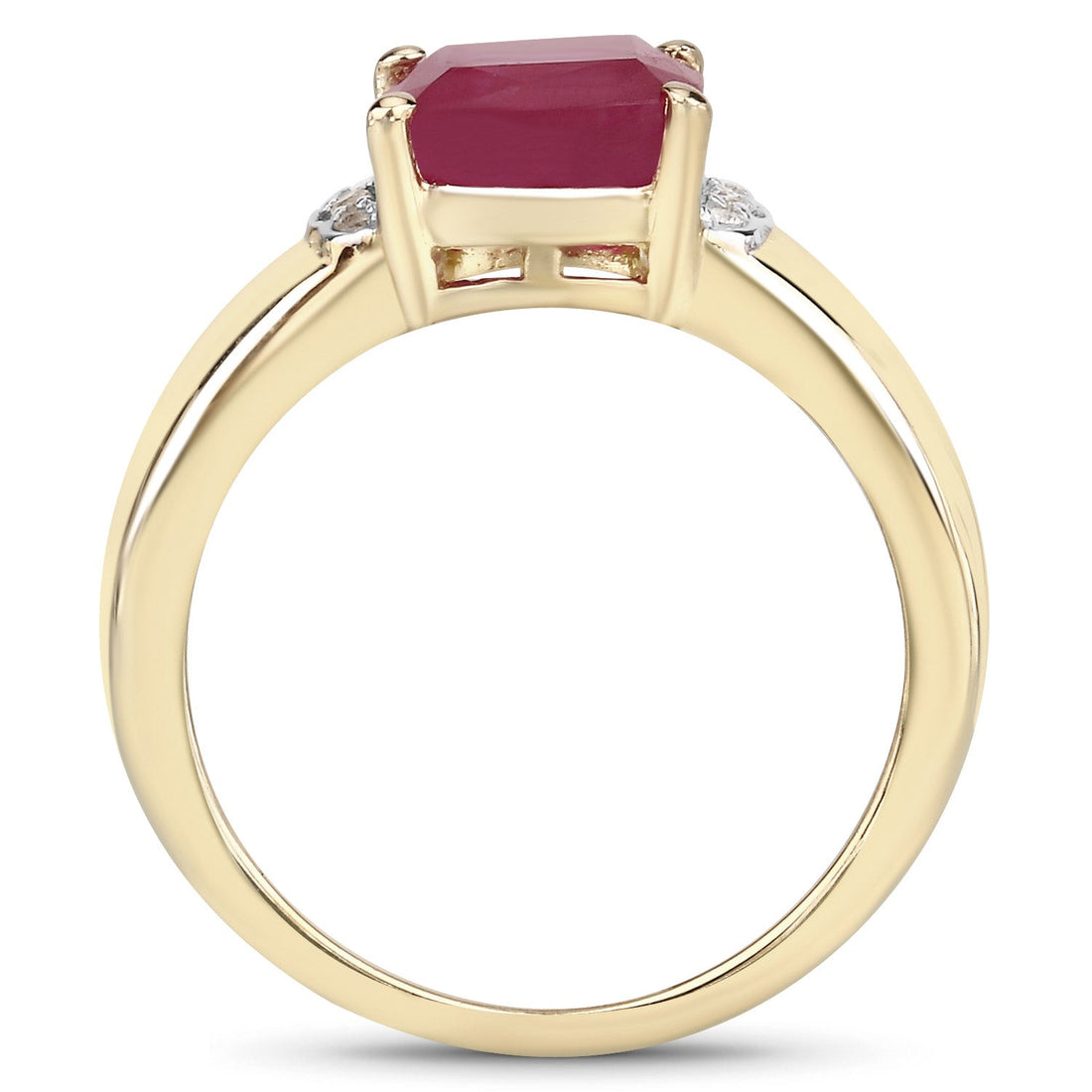 3.44 Carat Glass Filled Ruby and White Topaz .925 Sterling Silver Ring by Bids.com