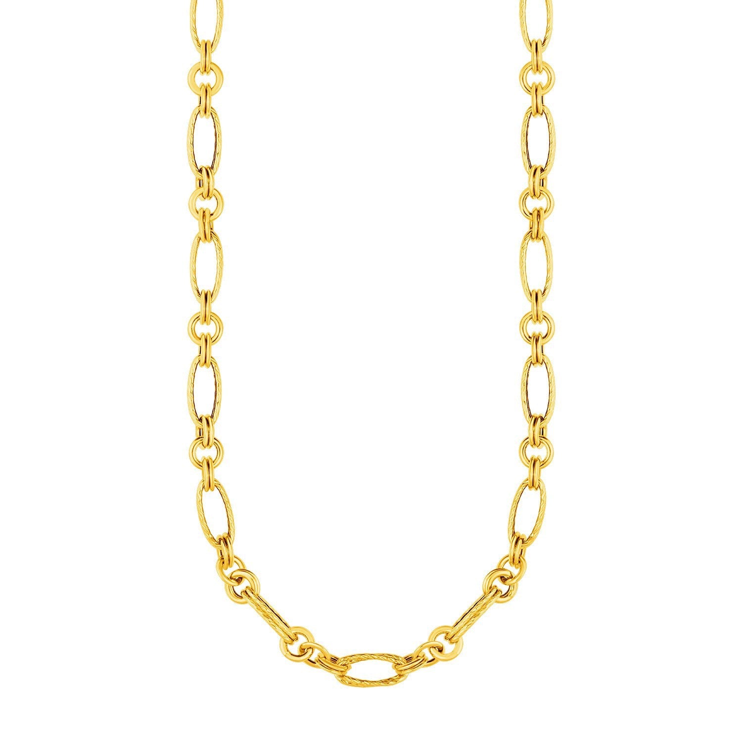 14k Yellow Gold Twisted and Polished Link Necklace by Bids.com