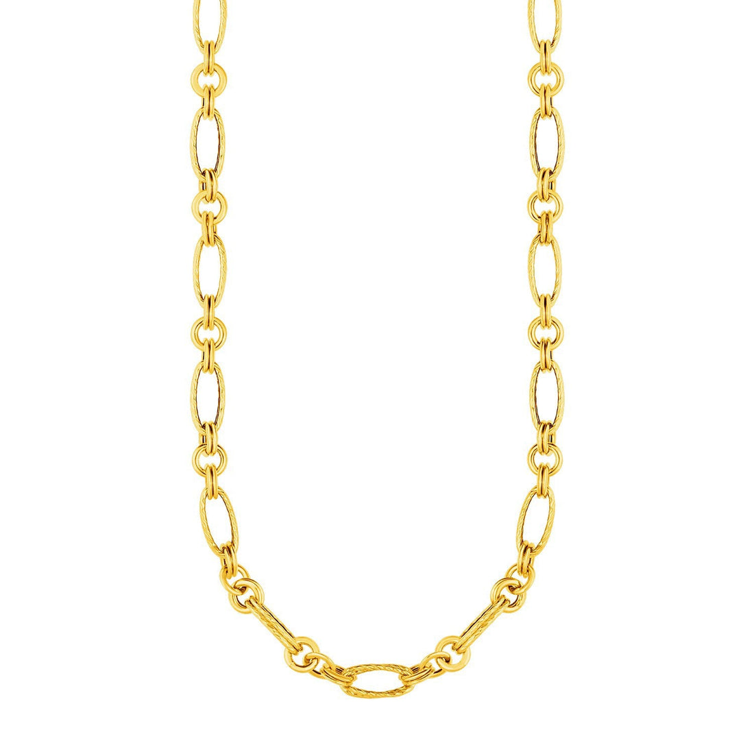 14k Yellow Gold Twisted and Polished Link Necklace by Bids.com
