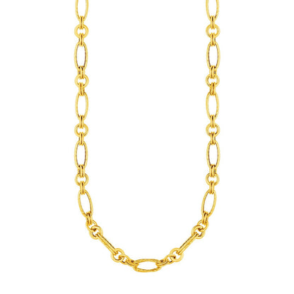 14k Yellow Gold Twisted and Polished Link Necklace by Bids.com