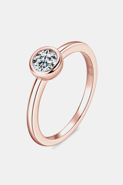 Sparkala™ Pure Sterling Silver Solitaire Ring (18k Rose Gold over Pure Sterling Silver) by Sparkala