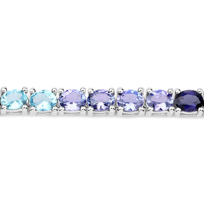 12.04 Carat Genuine Multi Stone .925 Sterling Silver Bracelet by Bids.com