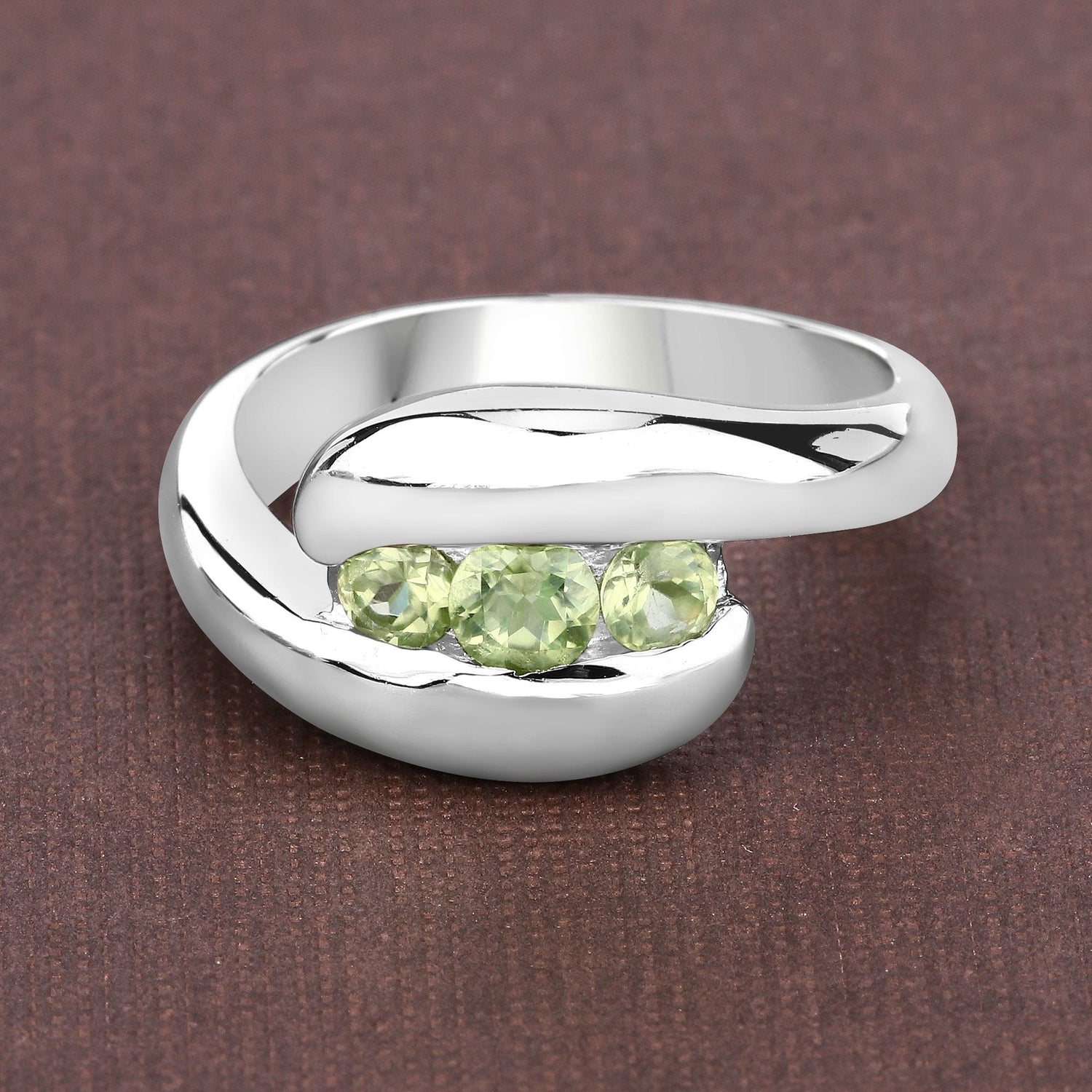 0.56 Carat Genuine Peridot .925 Sterling Silver Ring by Bids.com