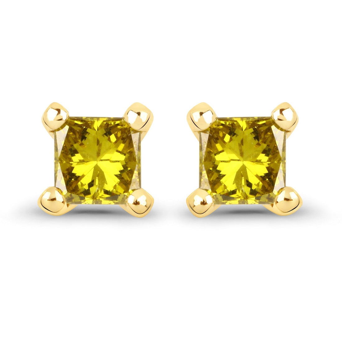 0.25 Carat Genuine Yellow Diamond 14K Yellow Gold Earrings (SI1-SI2)  DestGlow