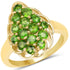 14K Yellow Gold Plated 1.71 Carat Genuine Chrome Diopside .925 Sterling Silver Ring  DestGlow