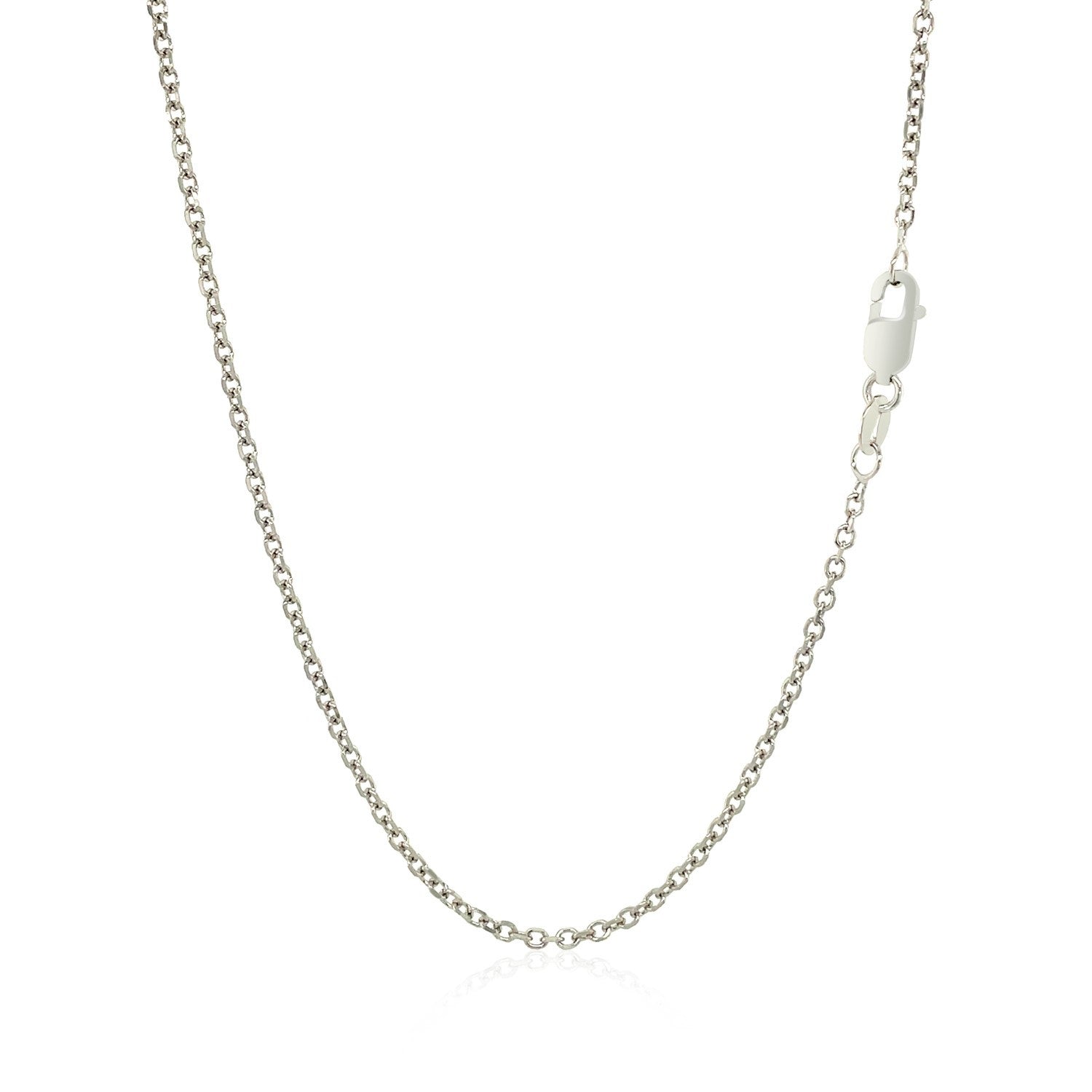14k White Gold Diamond Cut Cable Link Chain 1.5mm by Bids.com