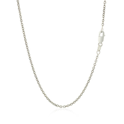14k White Gold Diamond Cut Cable Link Chain 1.5mm by Bids.com