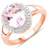 3.64 Carat Genuine Kunzite and White Zircon .925 Sterling Silver Ring by Bids.com