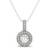 Milgrain Edge Diamond Halo Pendant in 14k White Gold (5/8 cttw) by Bids.com