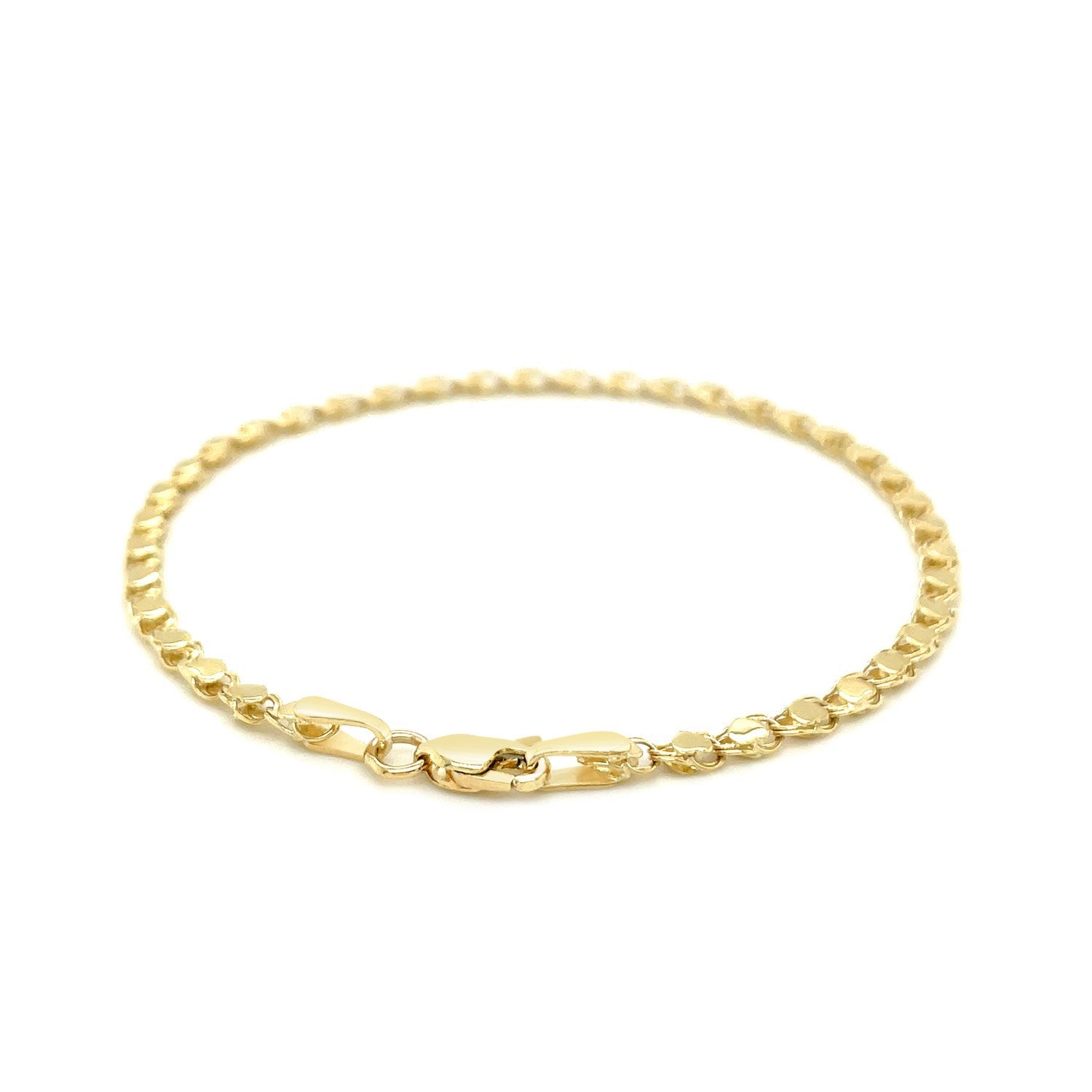 2.9mm 14k Yellow Gold Heart Bracelet by Bids.com