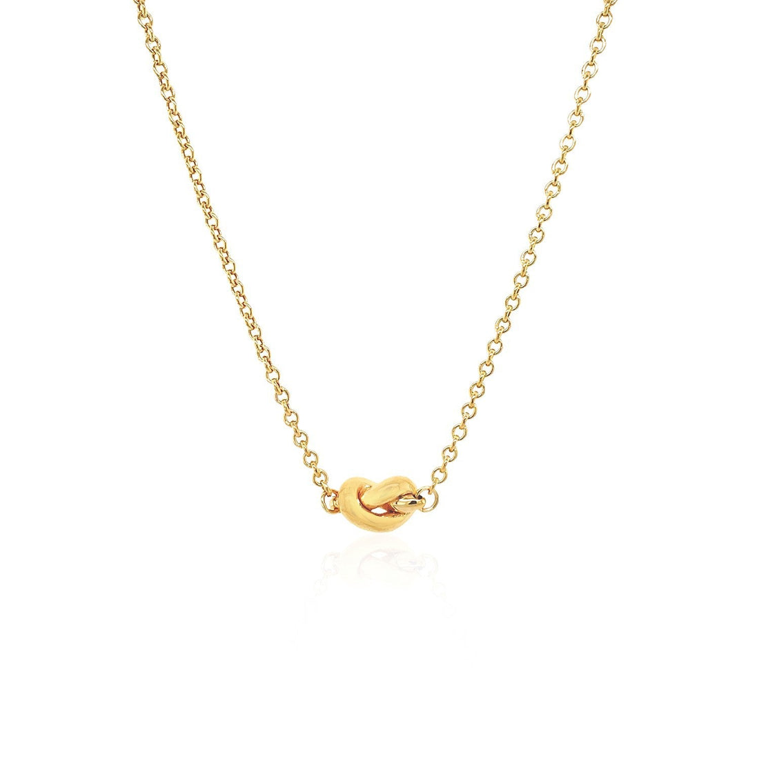 14k Yellow Gold Chain Necklace with Polished Knot by Bids.com