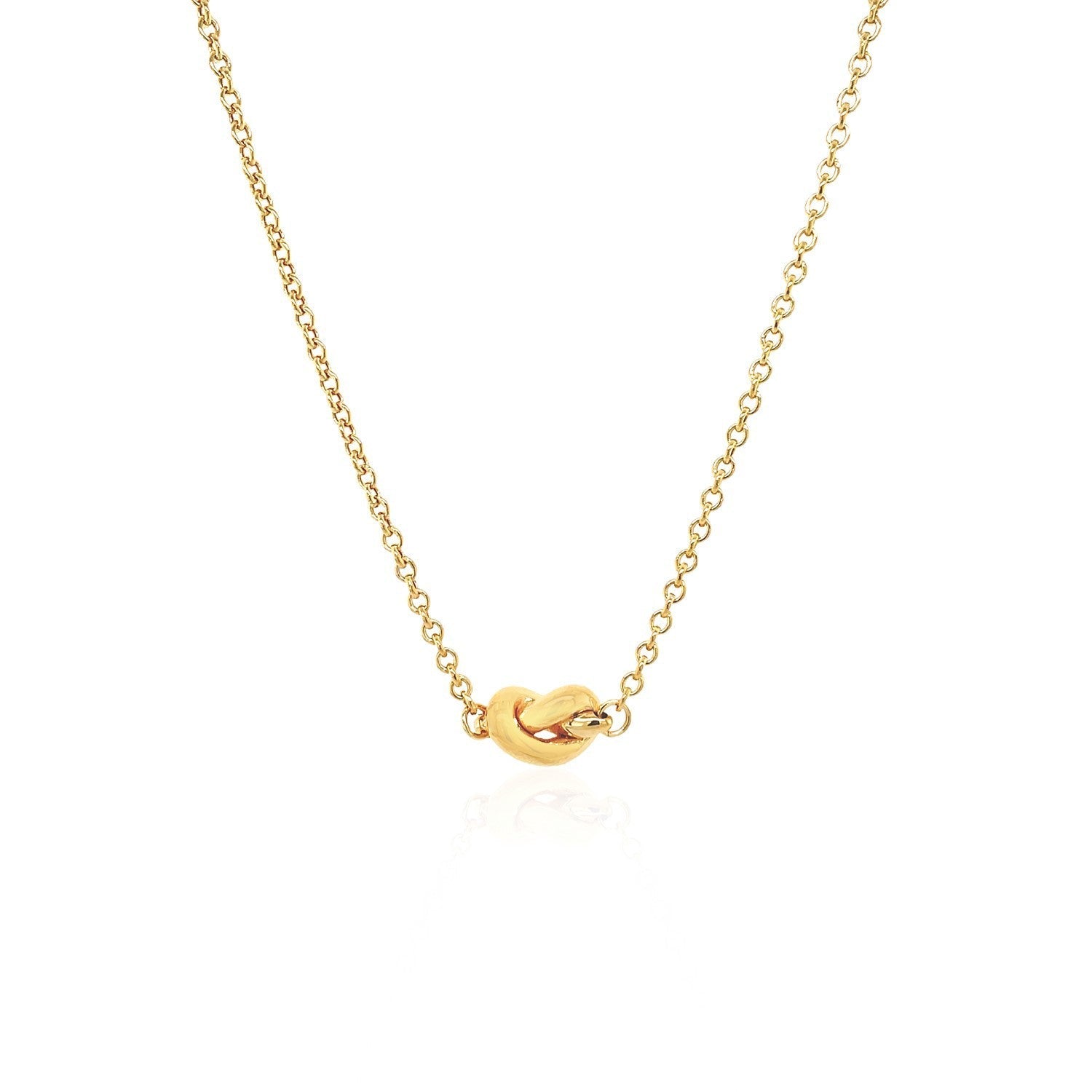 14k Yellow Gold Chain Necklace with Polished Knot by Bids.com