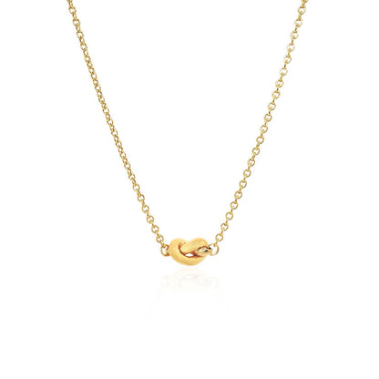 14k Yellow Gold Chain Necklace with Polished Knot by Bids.com