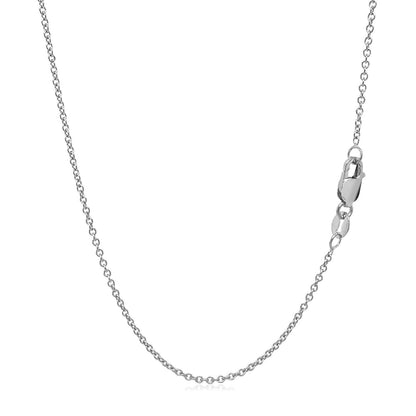 14k White Gold Round Cable Link Chain 1.3mm by Bids.com