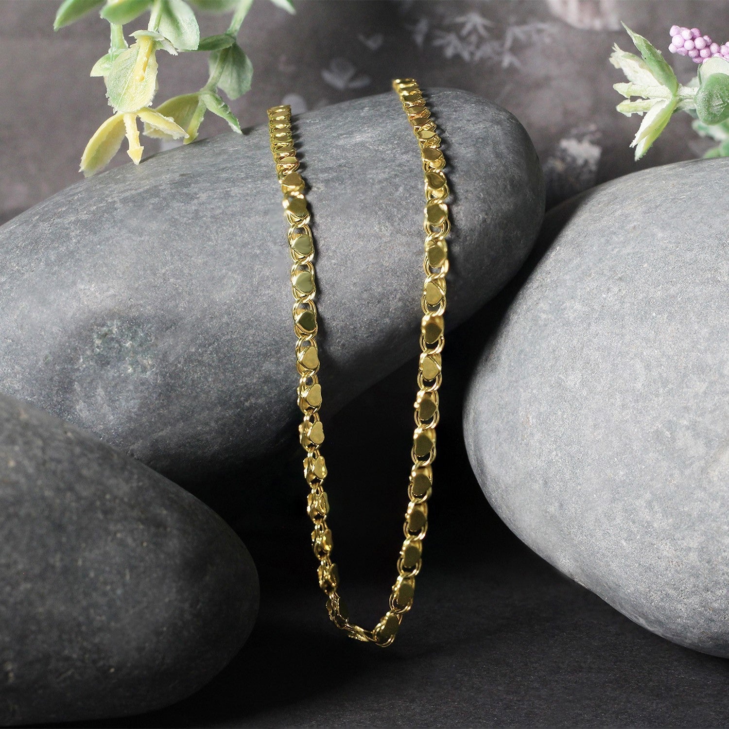 3.3mm 14k Yellow Gold Heart Chain  DestGlow