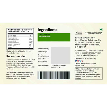 Teacurry Stevia Tea Bags