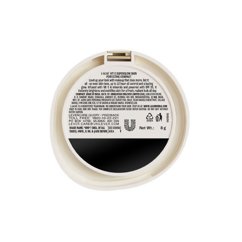 Lakme Vitamin C Superglow Skin Perfecting Compact with 1 % Vit C - Nude