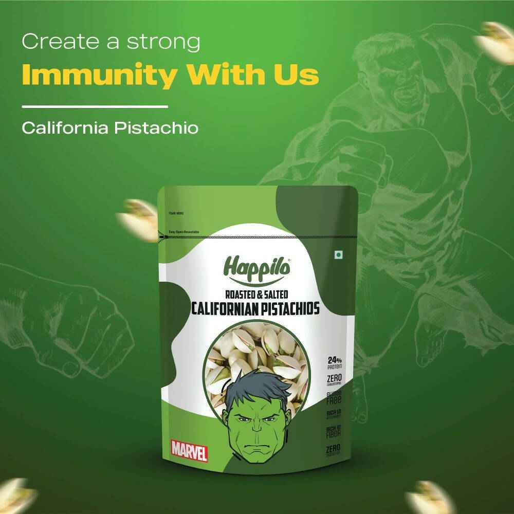Happilo Roasted &amp; Salted Californian Pistachios-Marvel Hulk Edition