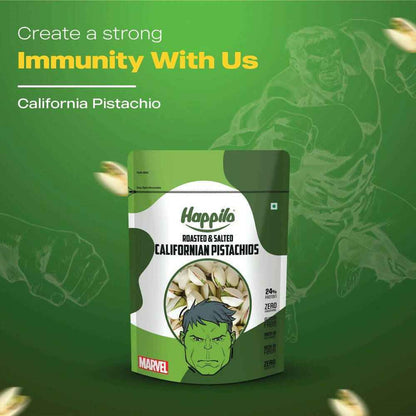 Happilo Roasted &amp; Salted Californian Pistachios-Marvel Hulk Edition
