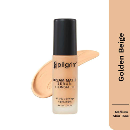 Pilgrim Dream Matte Serum Foundation With Matte &amp; Poreless All Day Coverage Lightweight - Golden Beige