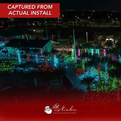 LED Mini Lights 5MM Aqua Twinkle Green Wire - 6" Spacing