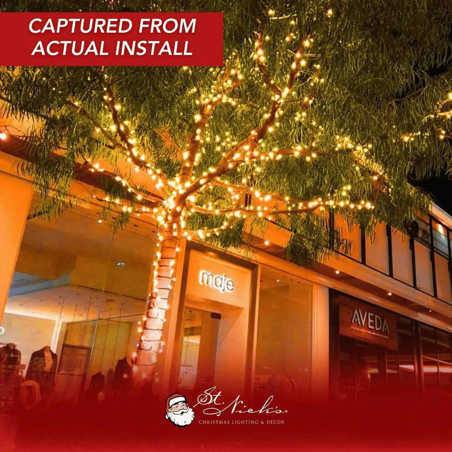 LED Mini Lights 5MM Orange Static Green Wire - 6" Spacing