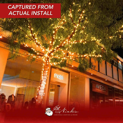 LED Mini Lights 5MM Orange Static Green Wire - 6" Spacing