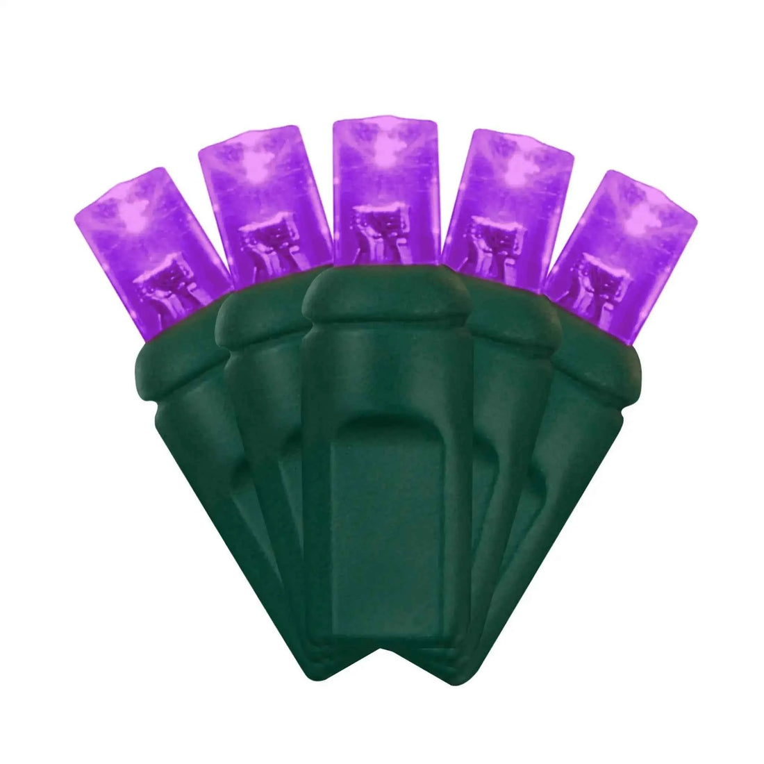LED Mini Lights 5MM Purple Static Green Wire 6" Spacing