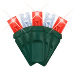 LED Mini Lights 5MM Red/Cool White Twinkle Green Wire - 6" Spacing